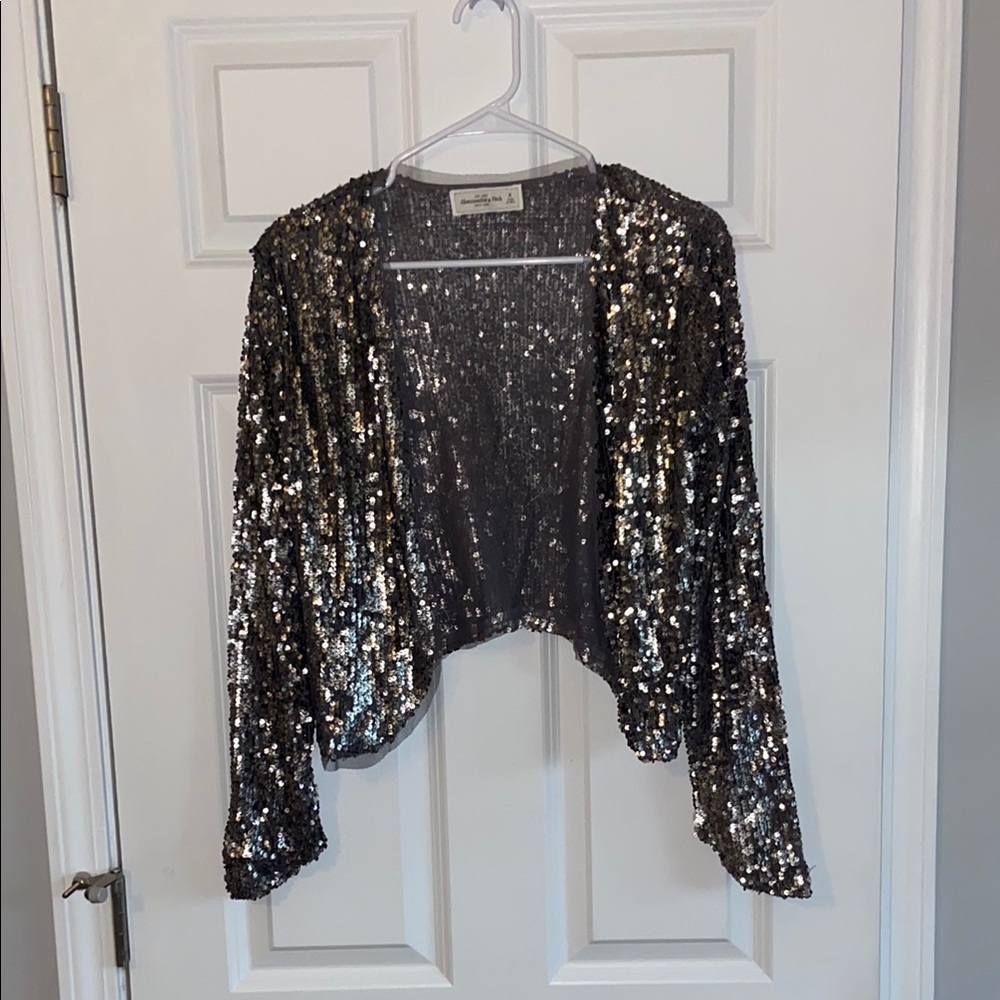 Abercrombie & Fitch Silver Sequin Blazer